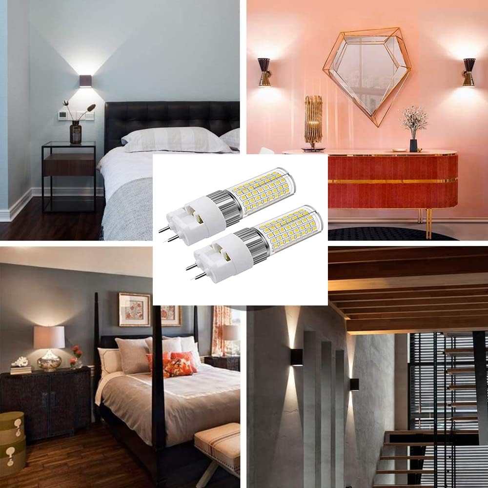 ALQFFHL G12 LED Bulb 16W 1600 Lumens 3000K Warm White Bi-Pin Corn Light Ceramic Pack