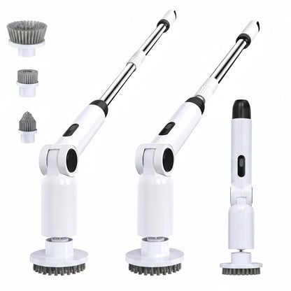 Luctry Electric Cleaning Brush Adjustable Handle 2 Speeds IPX7 White