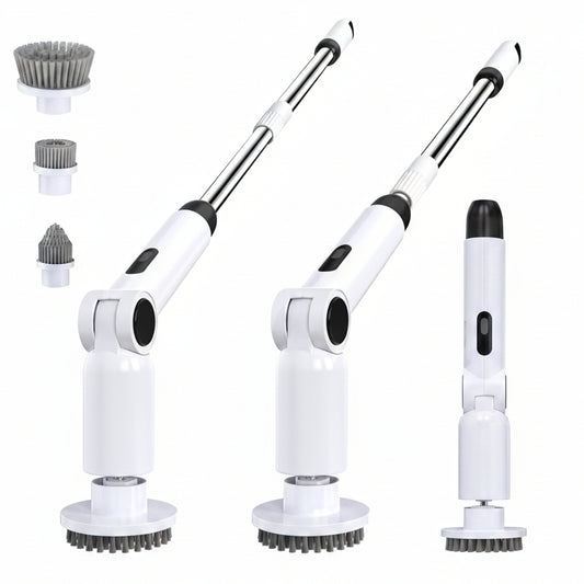 Luctry Electric Cleaning Brush Adjustable Handle 2 Speeds IPX7 White