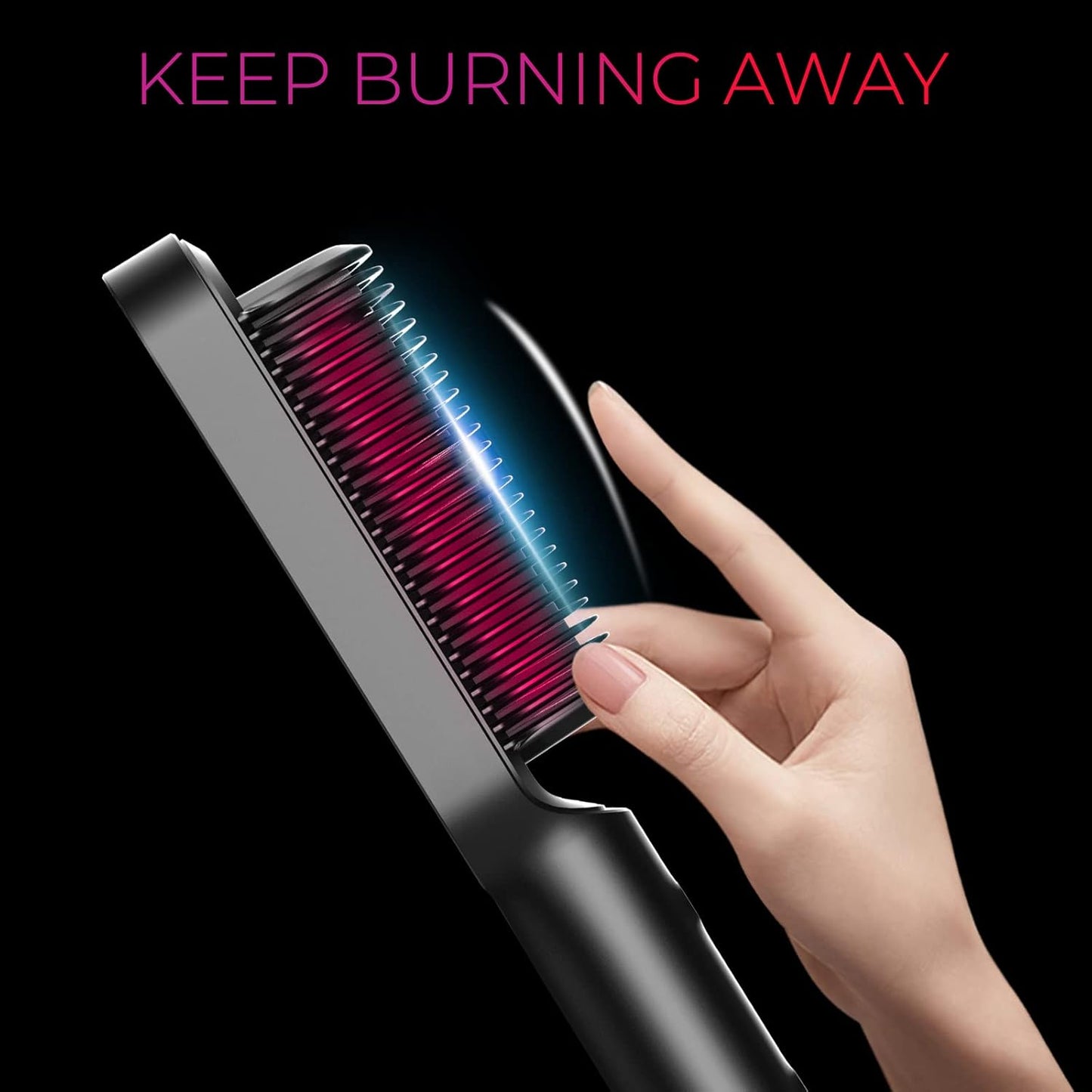 TYMO Ring 5-Temp Hair Straightener Brush with Fast Heating