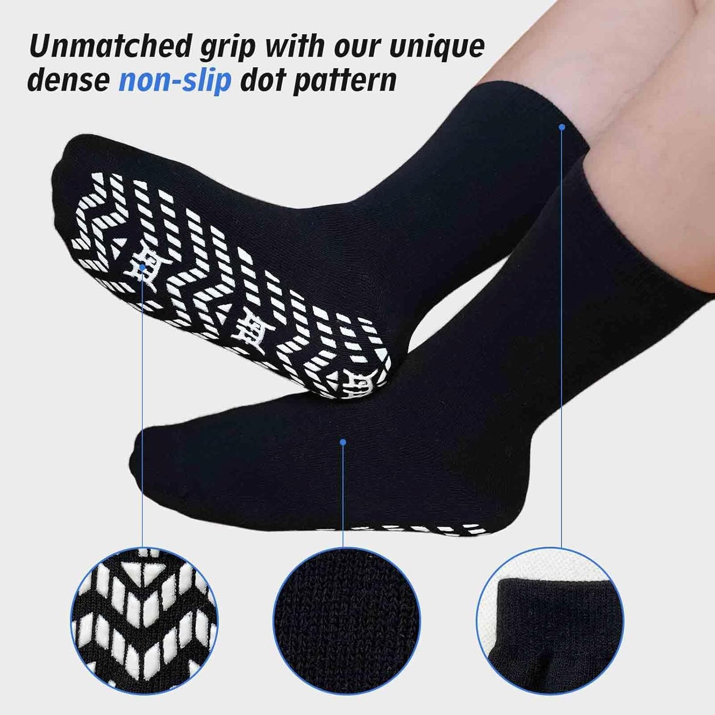 Artfasion Non Slip Grip Socks for Men Women Seniors