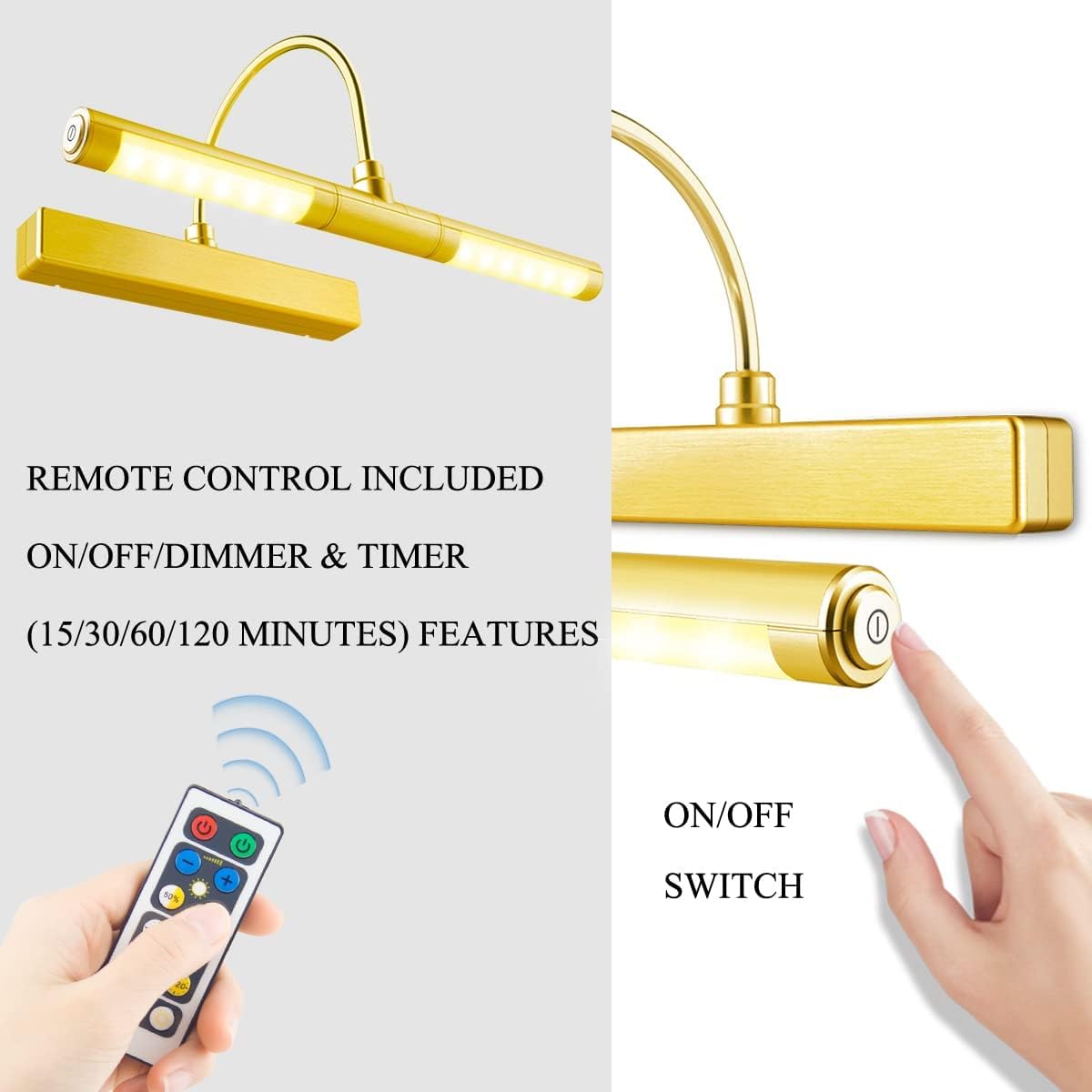 BIGLIGHT B601 Gold-FL LED Picture Light 100lm 33cm