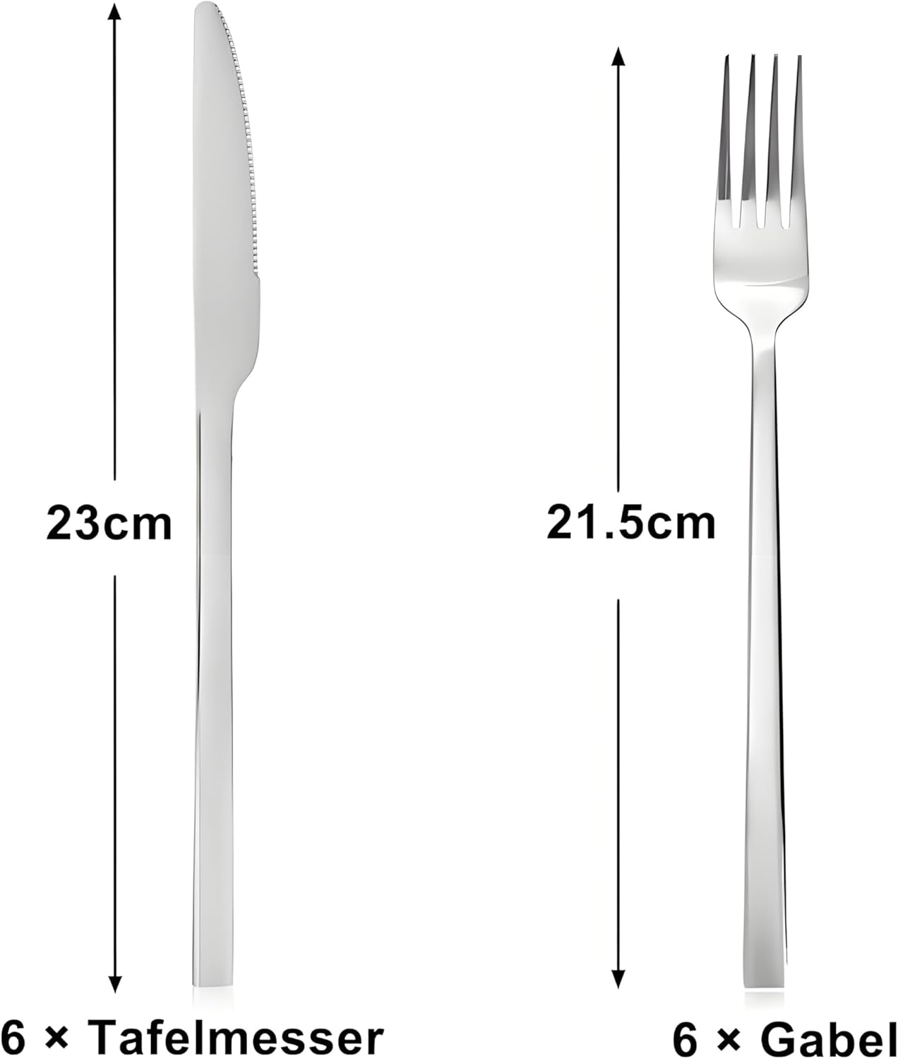 QUCHER 12‑Piece Polished Stainless Steel Flatware Set for Dining
