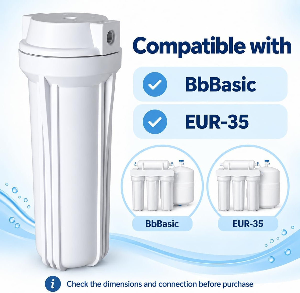 Bbagua GS530145 Reverse Osmosis Filter Housing White 10"
