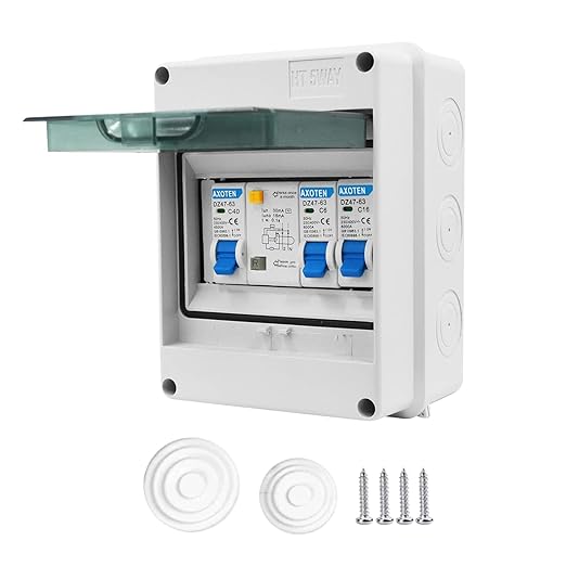 AXOTEN IP65 Surface Mount Fuse Box, 5 Modules, 40A