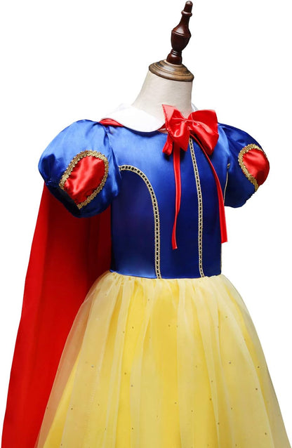 Lito Angels Snow White Princess Dress for Girls with Cape