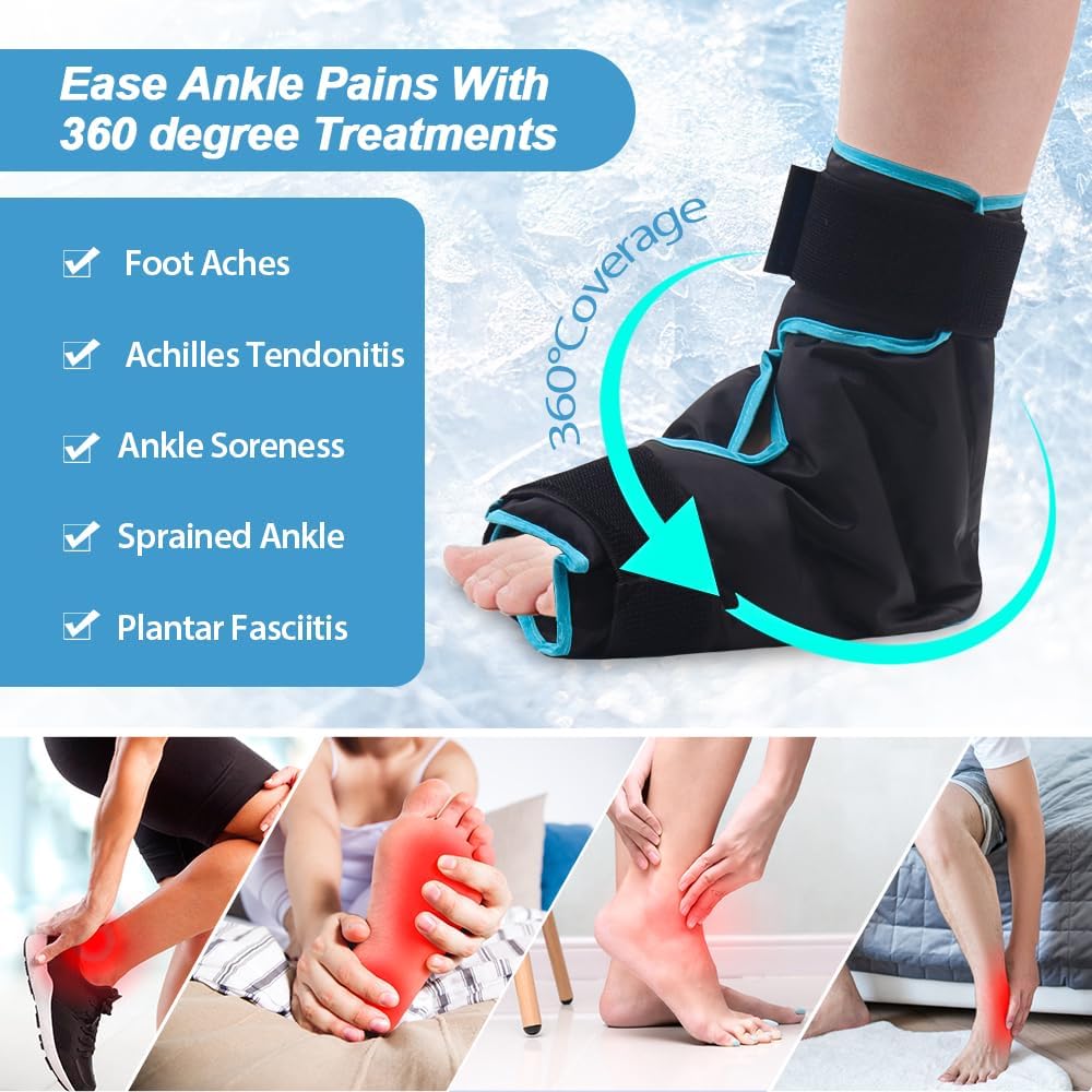Ultimate Foot & Ankle Ice Pack: Soothe Plantar Fasciitis, Injuries, Swelling