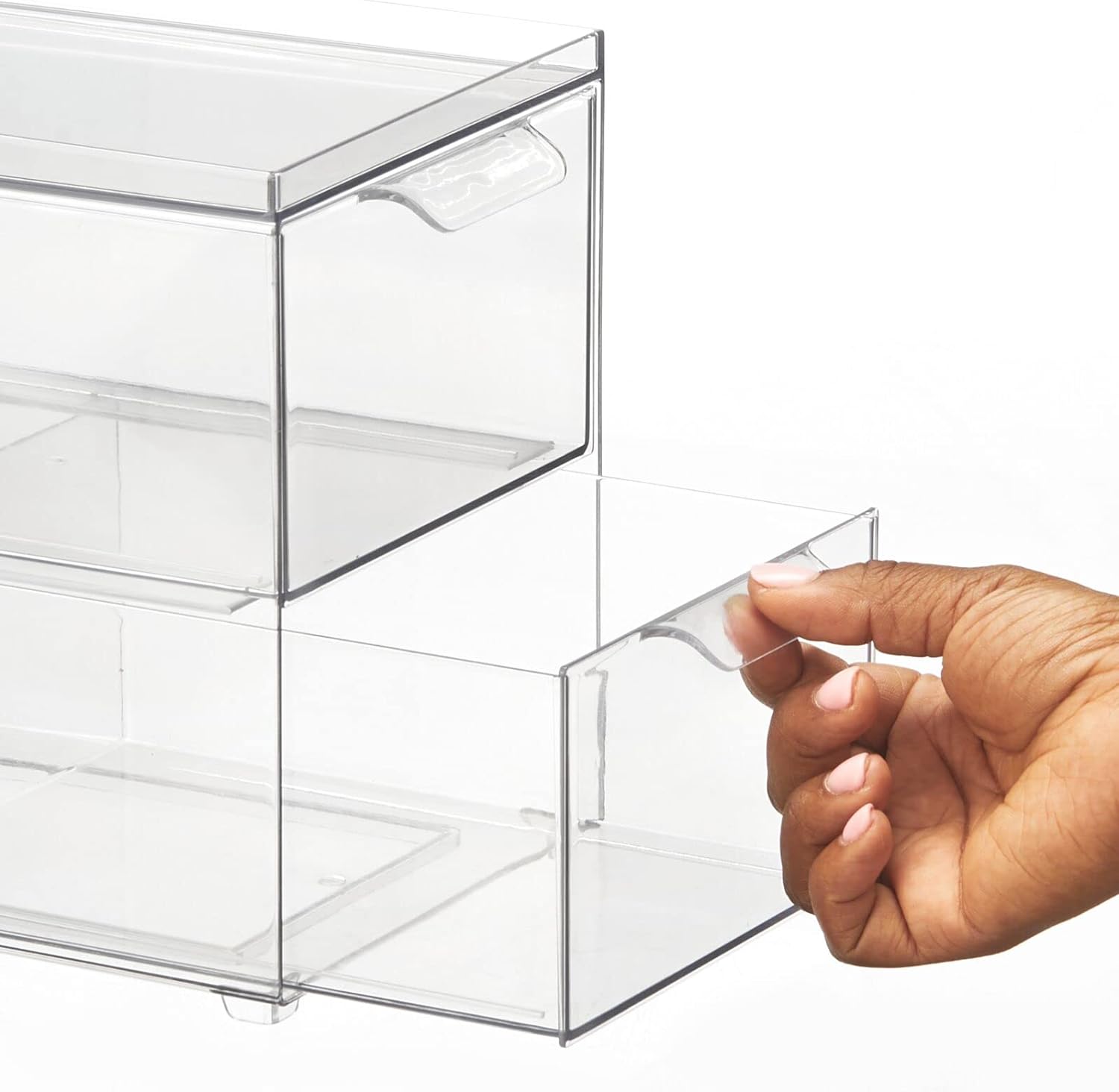 mDesign Lumiere Collection Stackable Storage Containers 4 Pack Clear