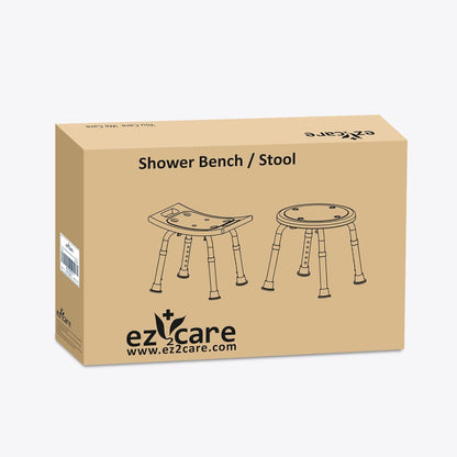 Ez2Care Adjustable Non-Slip Shower Chair with Suction Feet - 300lb Capacity