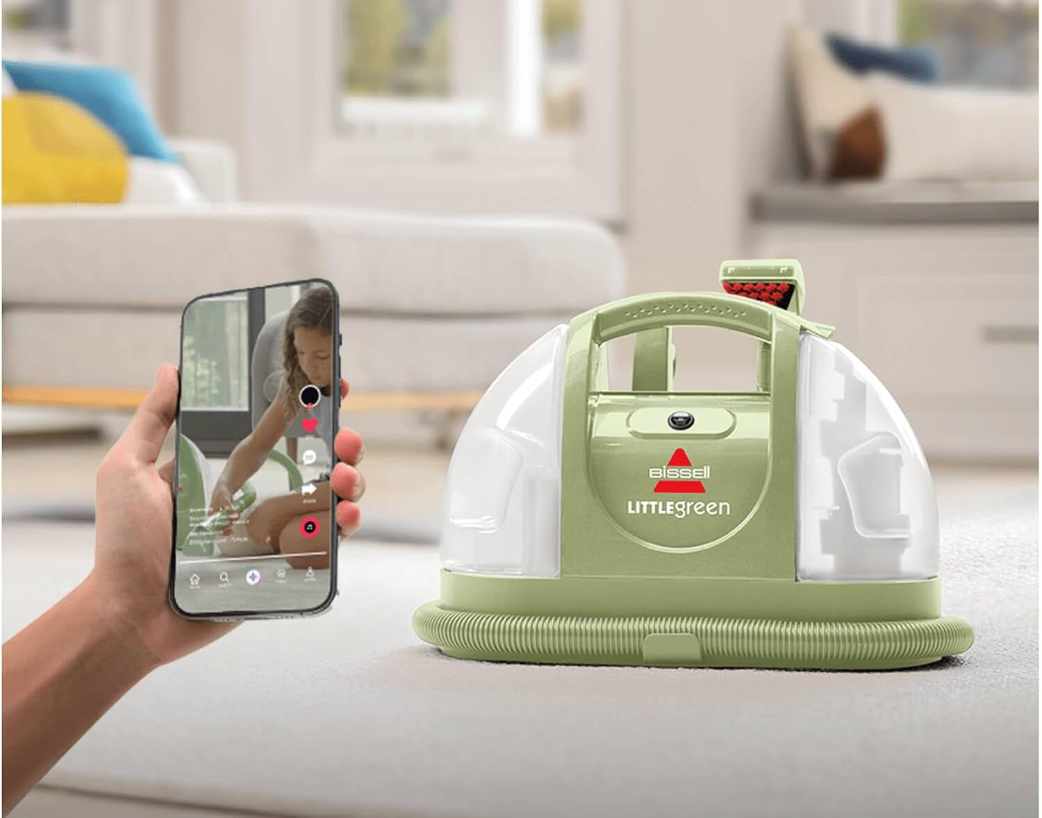 BISSELL Little Green Upholstery Cleaner with 340W Motor and Two‑Tank System