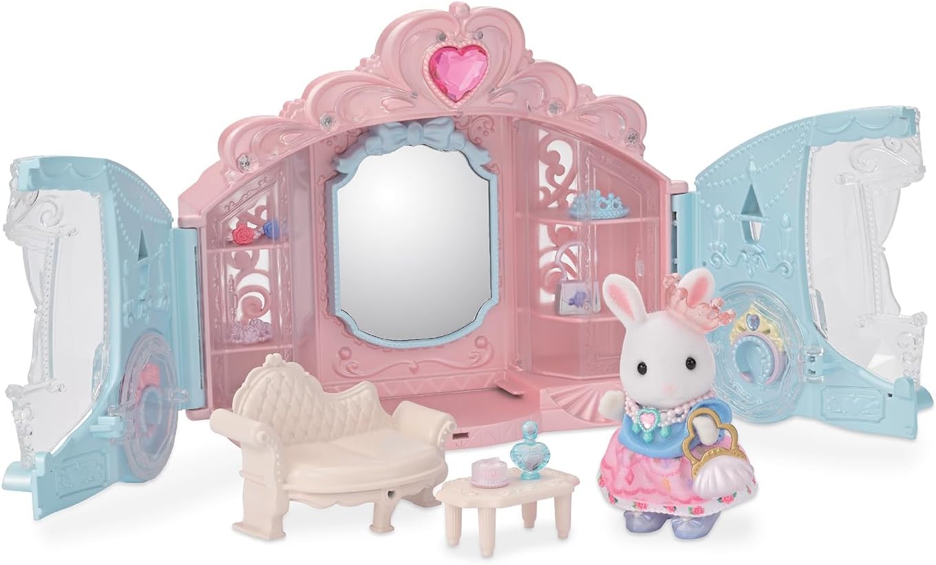 Sylvanian Families Elegant Dressing Room Playset with Snow Rabbit Figure