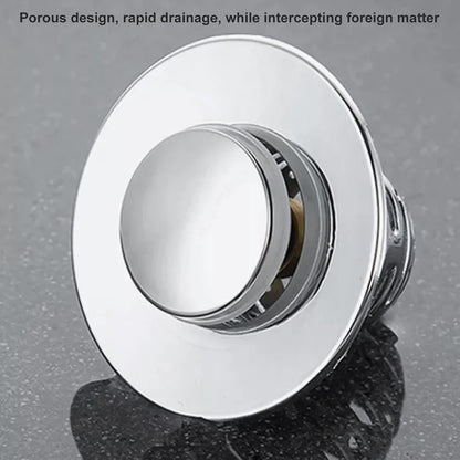Miskall Wash Basin Bounce Drain Filter 2-Piece Pop Up Sink Drain Stopper Kitchen Bathroom Plug