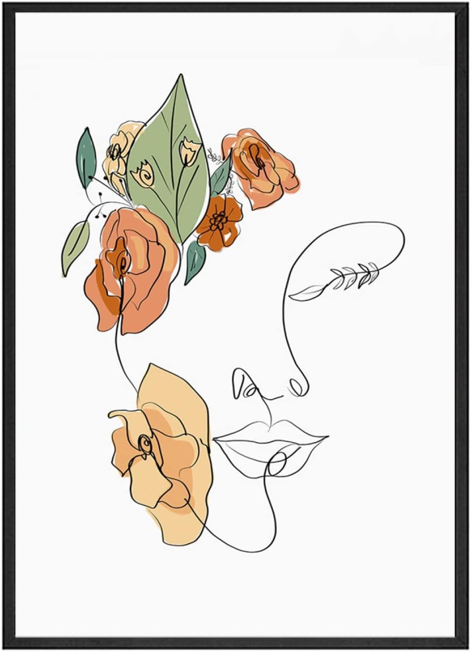 OTURRI Nordic Abstract Leaf Canvas Wall Art 40x60 cm Unframed