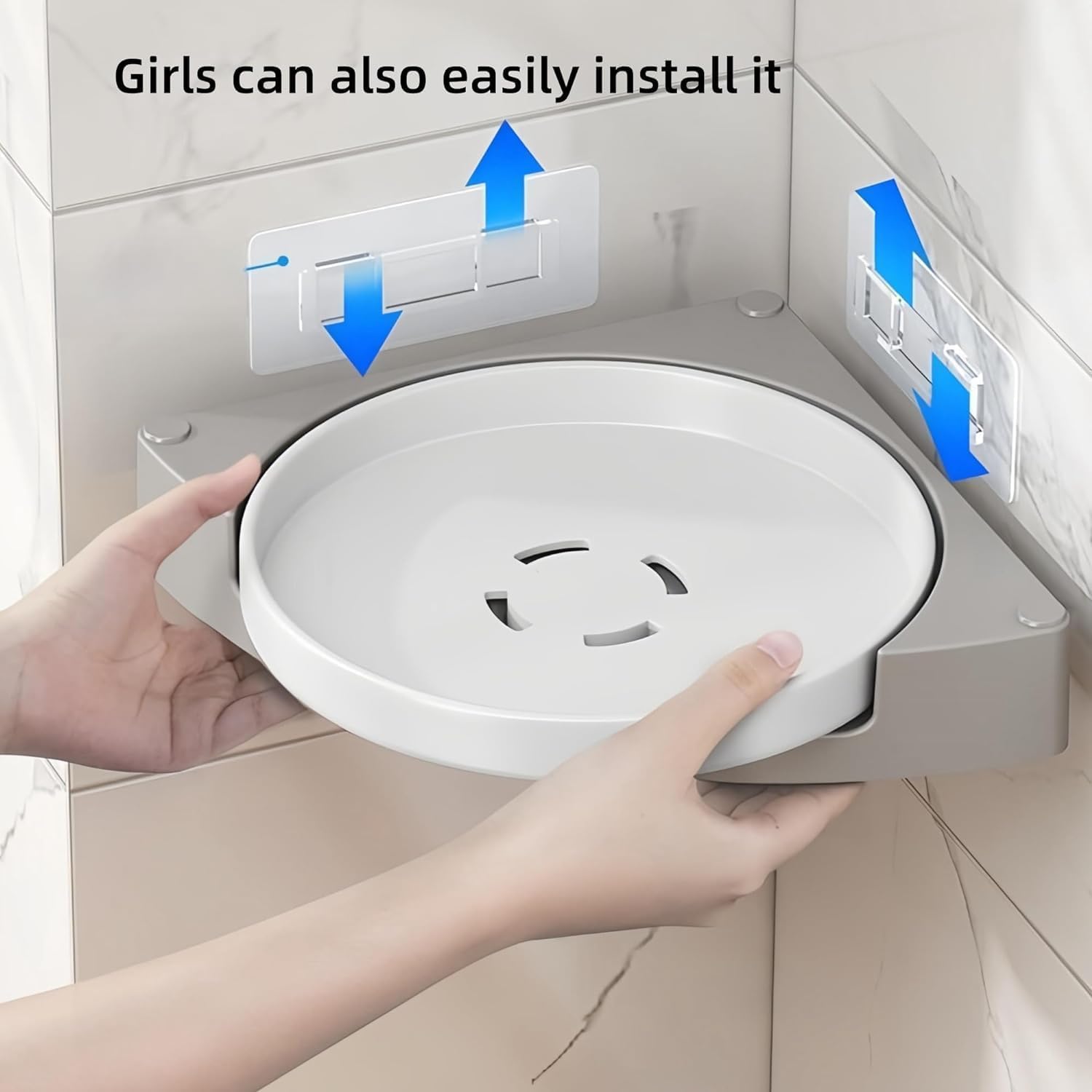 Le Daizy 360° Rotating Corner Shower Shelf – No-Drill Organizer