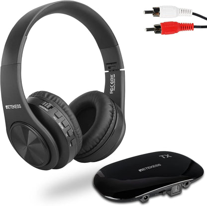 Retekess TA005 Wireless Over-Ear TV Headphones with Transmitter Black