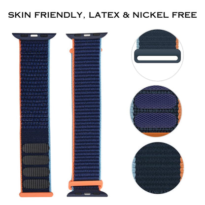 iTronix Sport Loop Nylon Band for Apple Watch 38mm 40mm 41mm Navy Blue