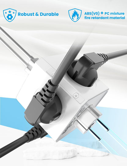 BURNNOVE Cube Power Strip 4000W 4-Outlet with USB-C & USB-A