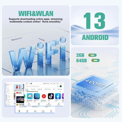 Pyniro 10-Inch Android 13 Single DIN Car Stereo with Bluetooth