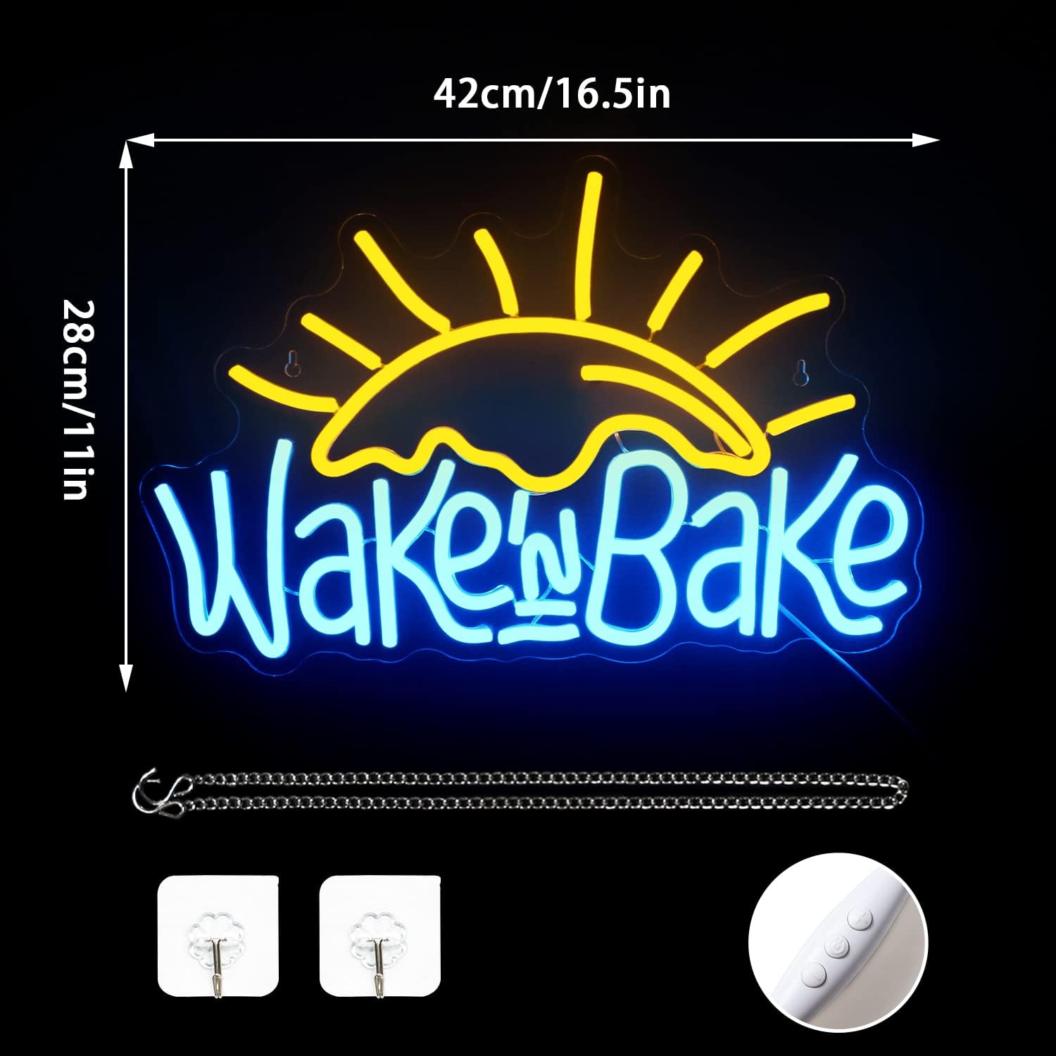 NOSUN Dimmable Wake in Bake Neon Sign for Home Décor