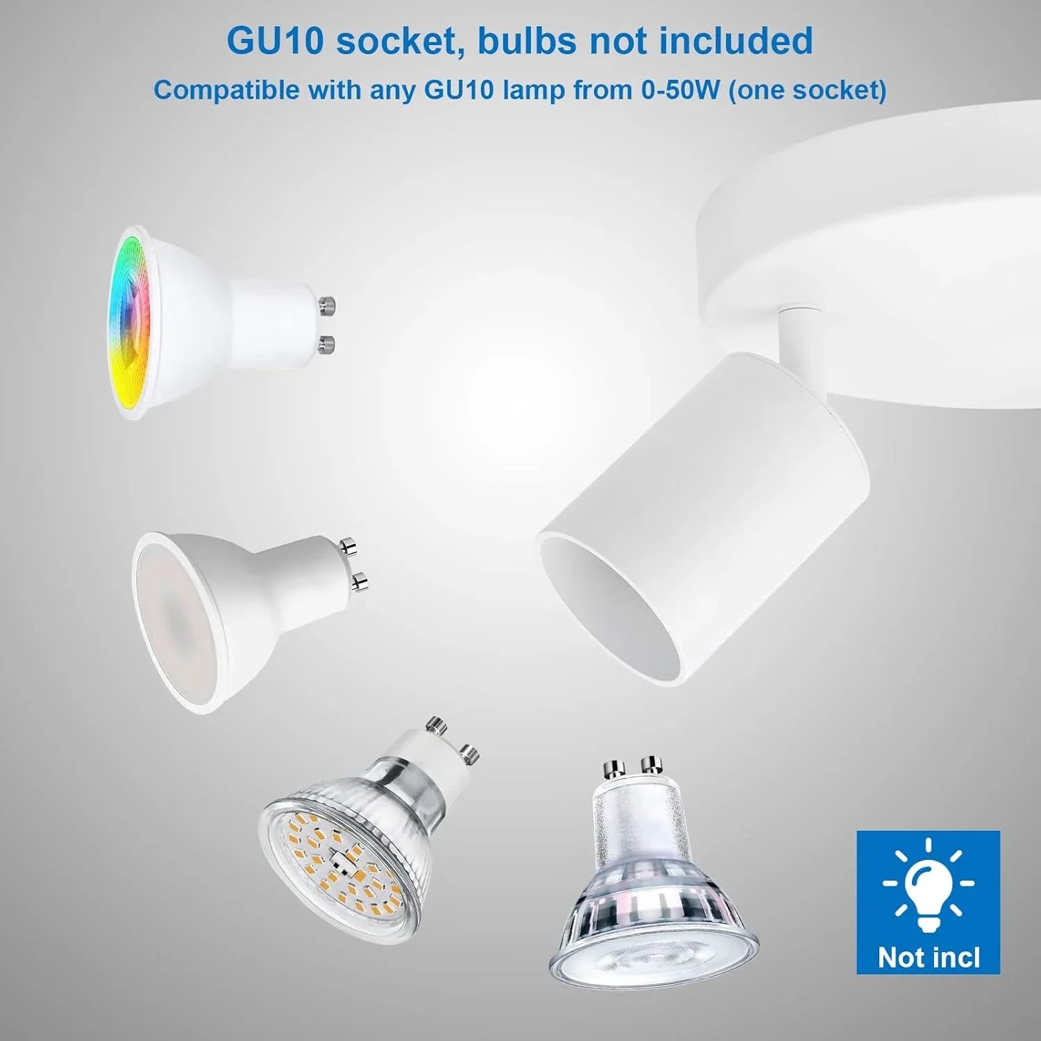 Klighten 3‑Bulb White GU10 Ceiling Spotlight – Swivel & Rotatable - Gomix Brands Outlet