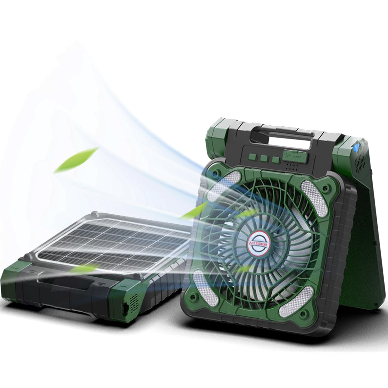 Alokrupswam SF-1 Solar Camping Fan with Phone Charger and LED Light