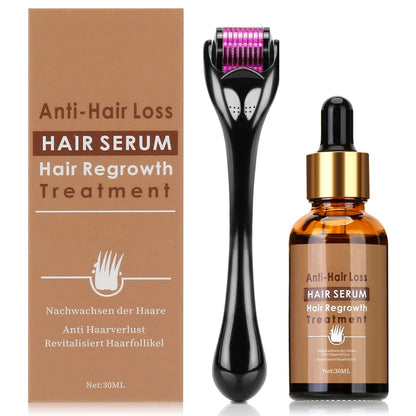 Beayosses Dermaroller Set 0.5 mm Microneedling Skin Roller with Hair Growth Serum Anti Hair Loss