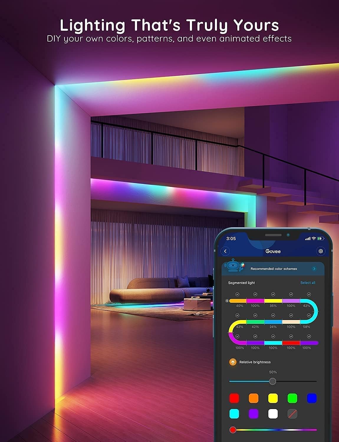 Govee H618C RGBIC Smart WiFi LED Strip Lights