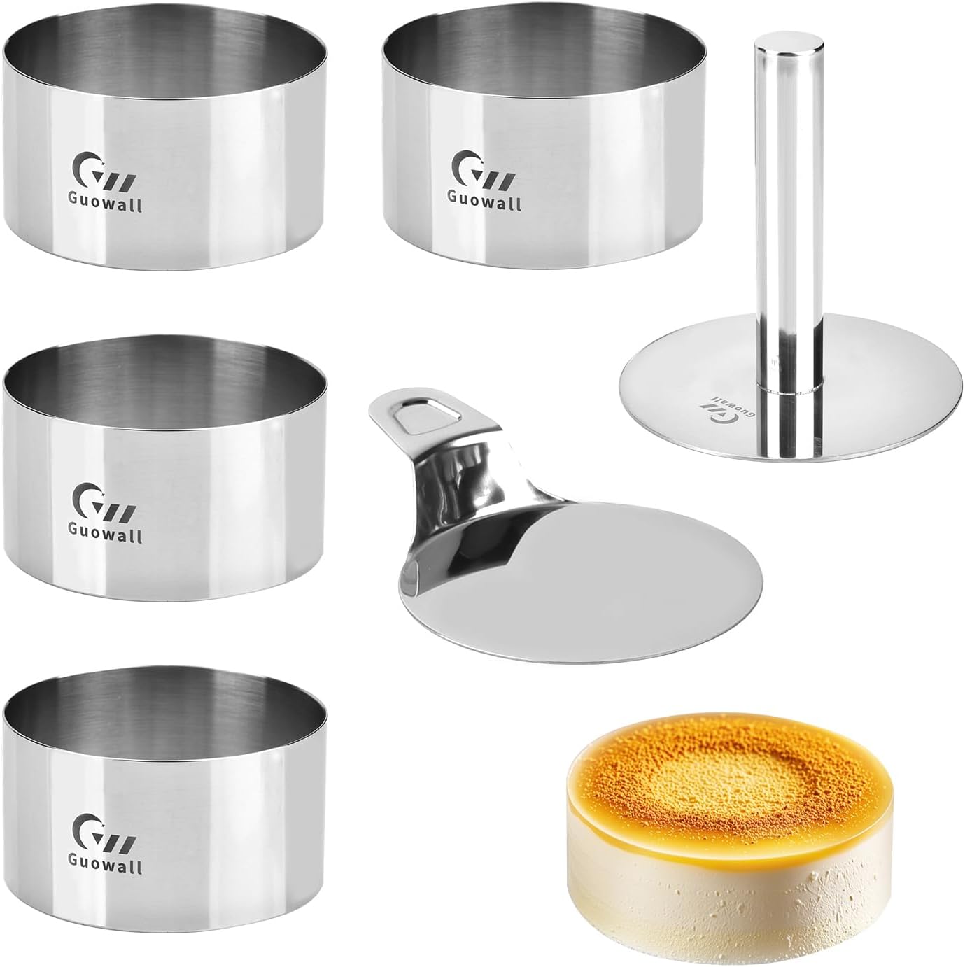Seamless Mousse Cake Ring Set Stainless Steel 10.2 cm