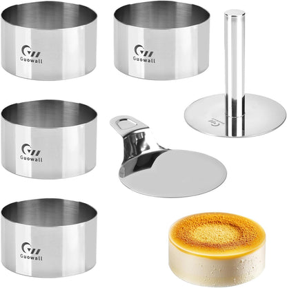 Seamless Mousse Cake Ring Set Stainless Steel 10.2 cm