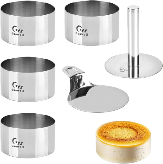 Seamless Mousse Cake Ring Set Stainless Steel 10.2 cm