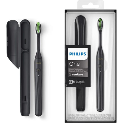 Philips One Rechargeable Electric Toothbrush in Shadow Black – Smart Clean