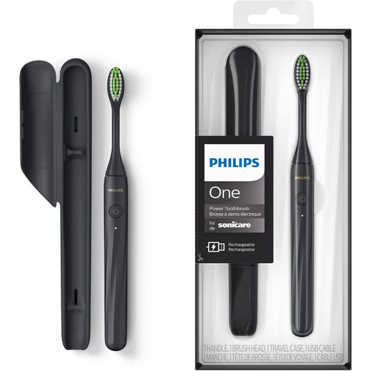 Philips One Rechargeable Electric Toothbrush in Shadow Black – Smart Clean