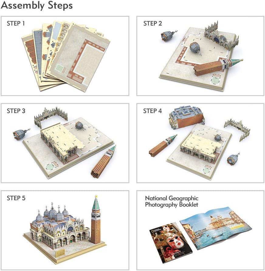 CubicFun National Geographic 3D San Marco Puzzle, 107 Piece Model