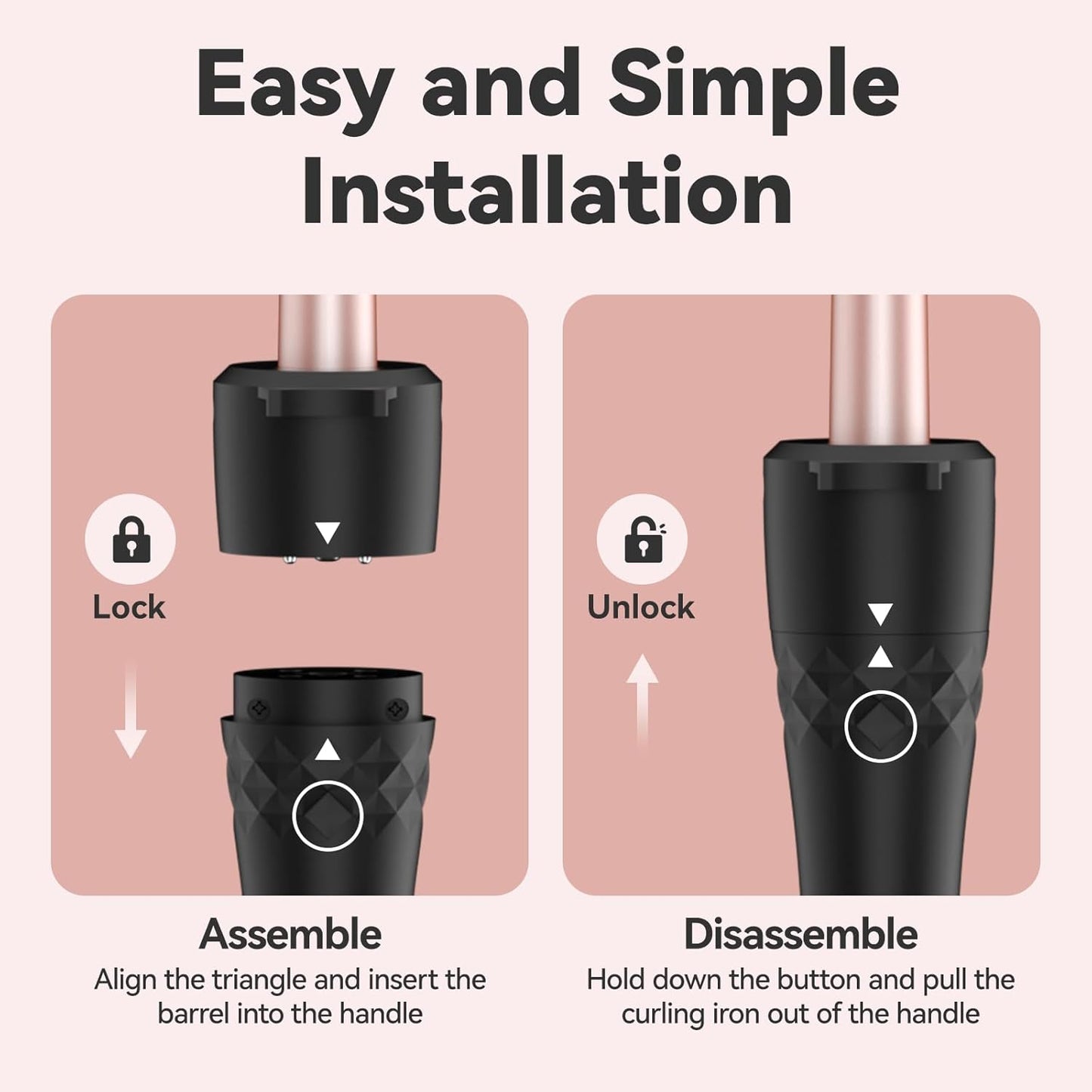 MAX-T 5-in-1 Interchangeable Curling Wand Set with Ceramic Tourmaline Barrels