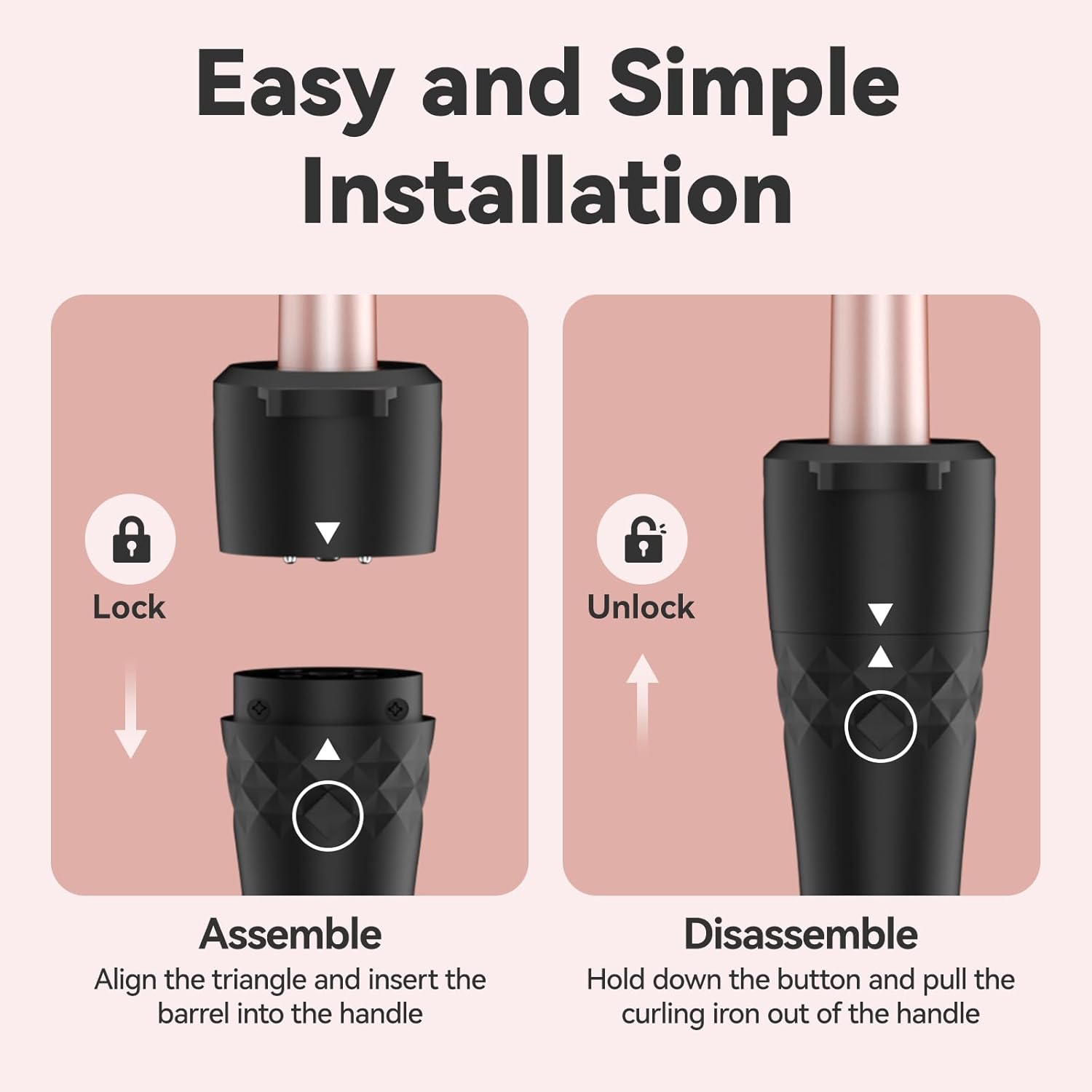 MAX-T 5-in-1 Interchangeable Curling Wand Set with Ceramic Tourmaline Barrels