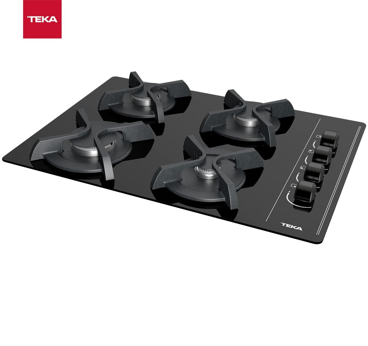 Teka GBC 64003 KBA 4-Burner Tempered Glass Gas Hob 60cm Black