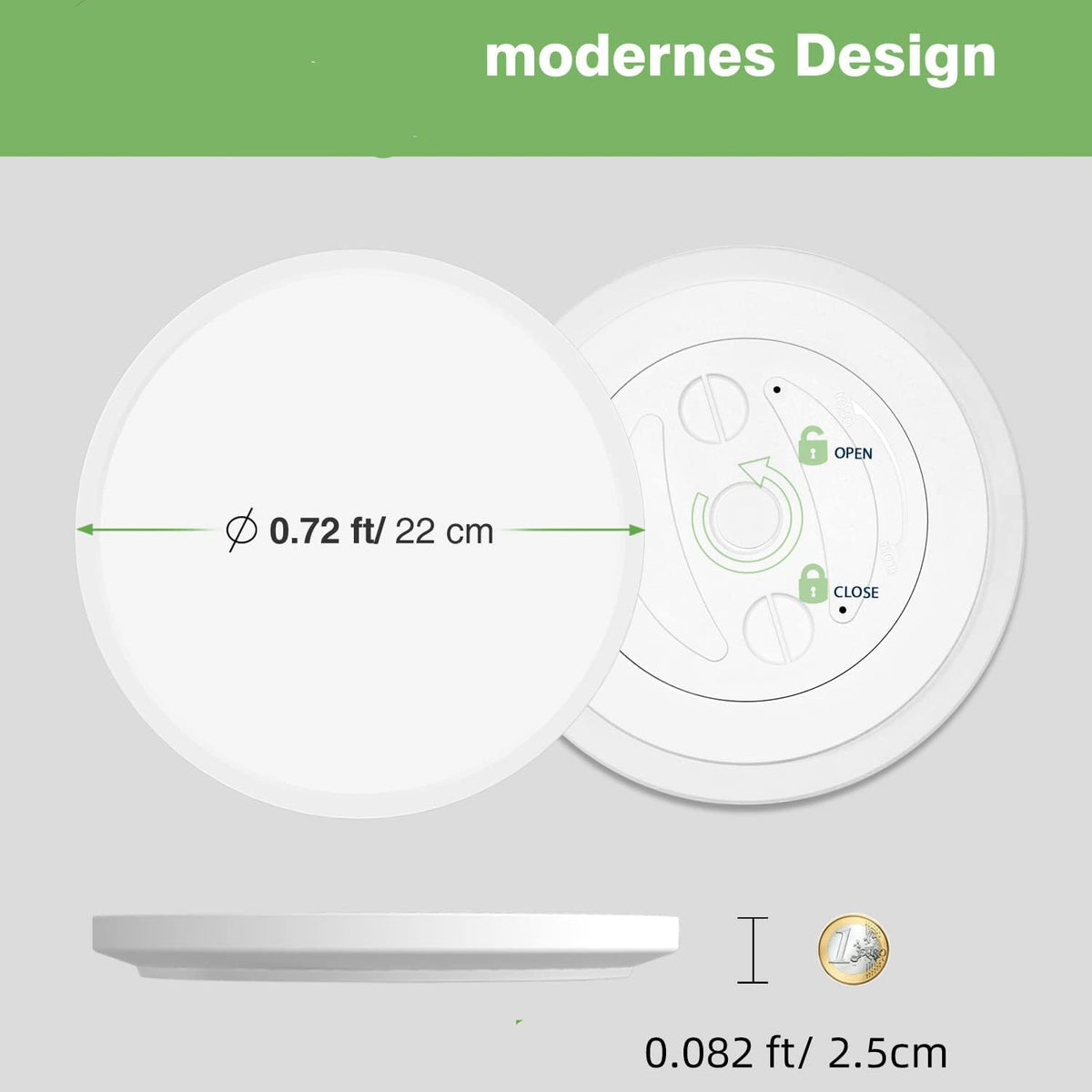 LED Ceiling Light with Radar Motion Sensor 19W 4000K IP44