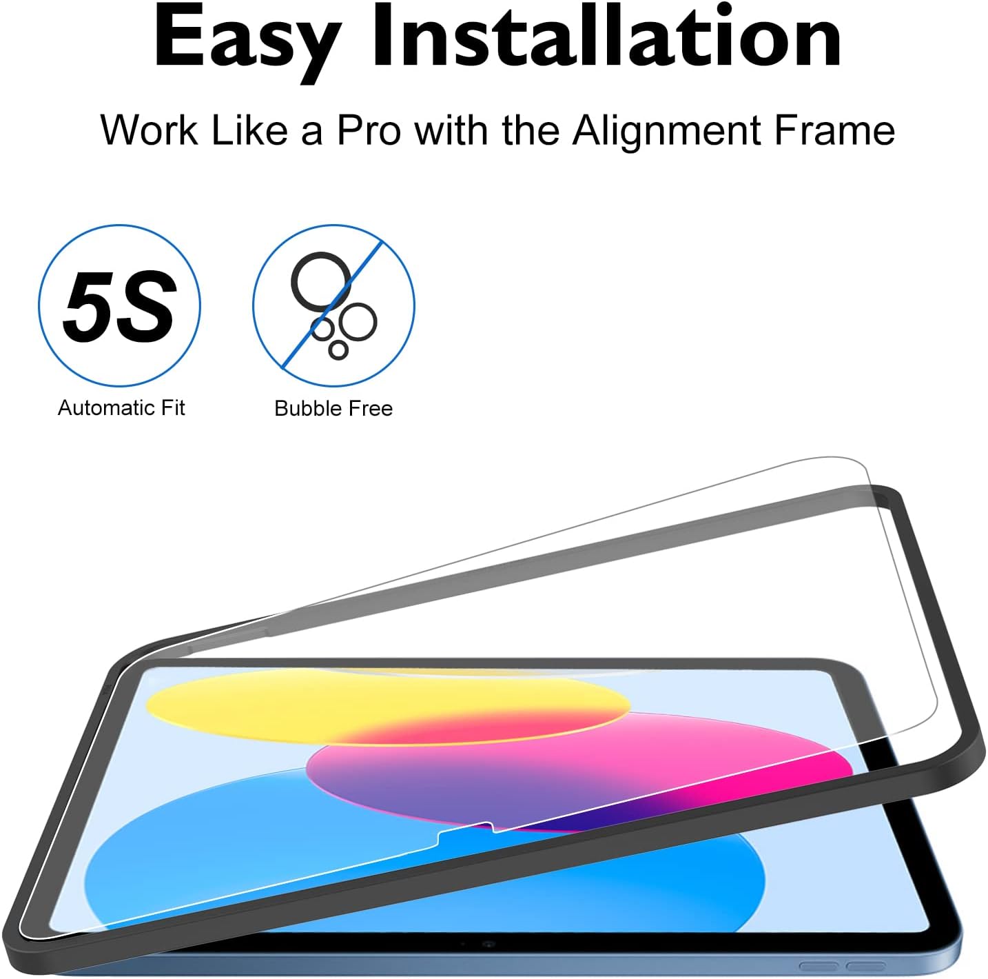 Esanik 2-Pack Paper Glass Screen Protector for iPad 11th Gen A16 2025 & 10th Gen 2022 10.9-Inch 9H Tempered Glass Matte Anti-Glare with Alignment Frame