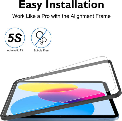 Esanik 2-Pack Paper Glass Screen Protector for iPad 11th Gen A16 2025 & 10th Gen 2022 10.9-Inch 9H Tempered Glass Matte Anti-Glare with Alignment Frame