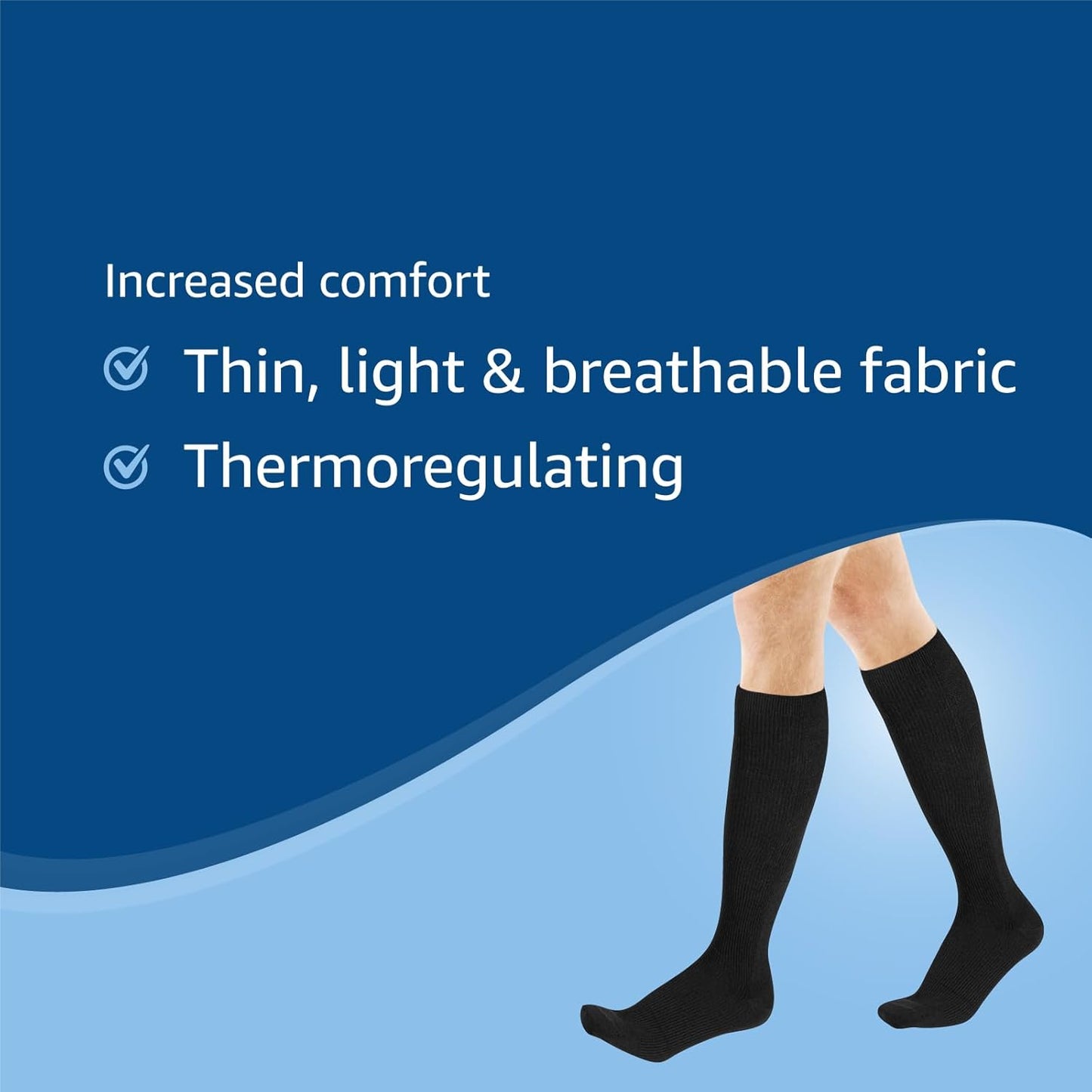 Amazon Basic Care Medical Compression Socks for Travel Comfort
