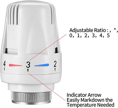 Thermostatic Radiator Head 3 Pack M30x1.5 Smart Valve Replacement for Home Heating