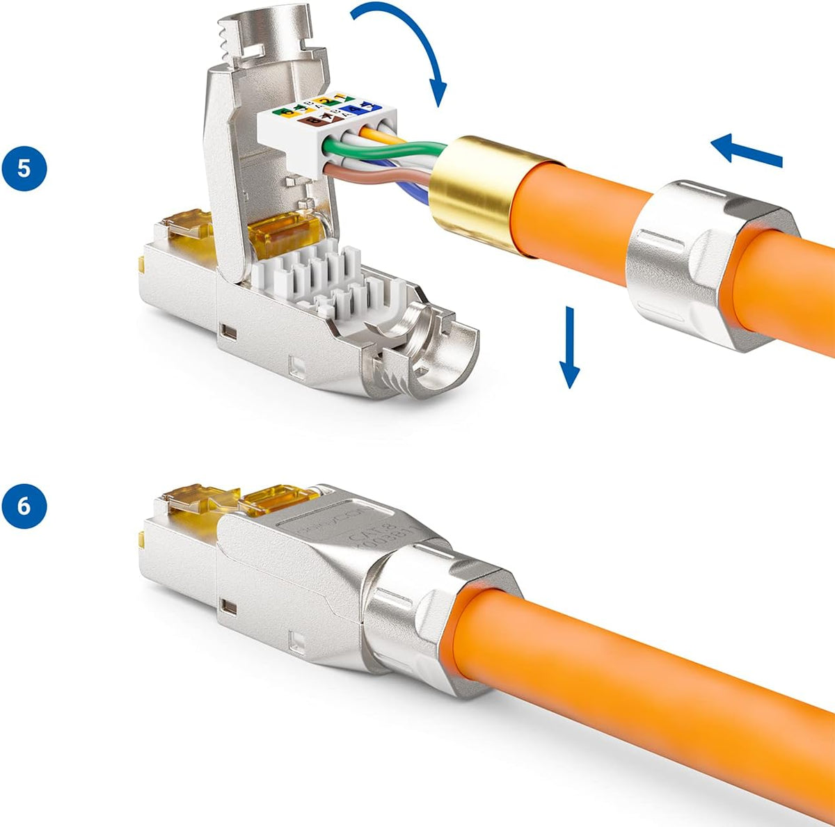 deleyCON MK4906 CAT 8 RJ45 Network Connector 40Gbps