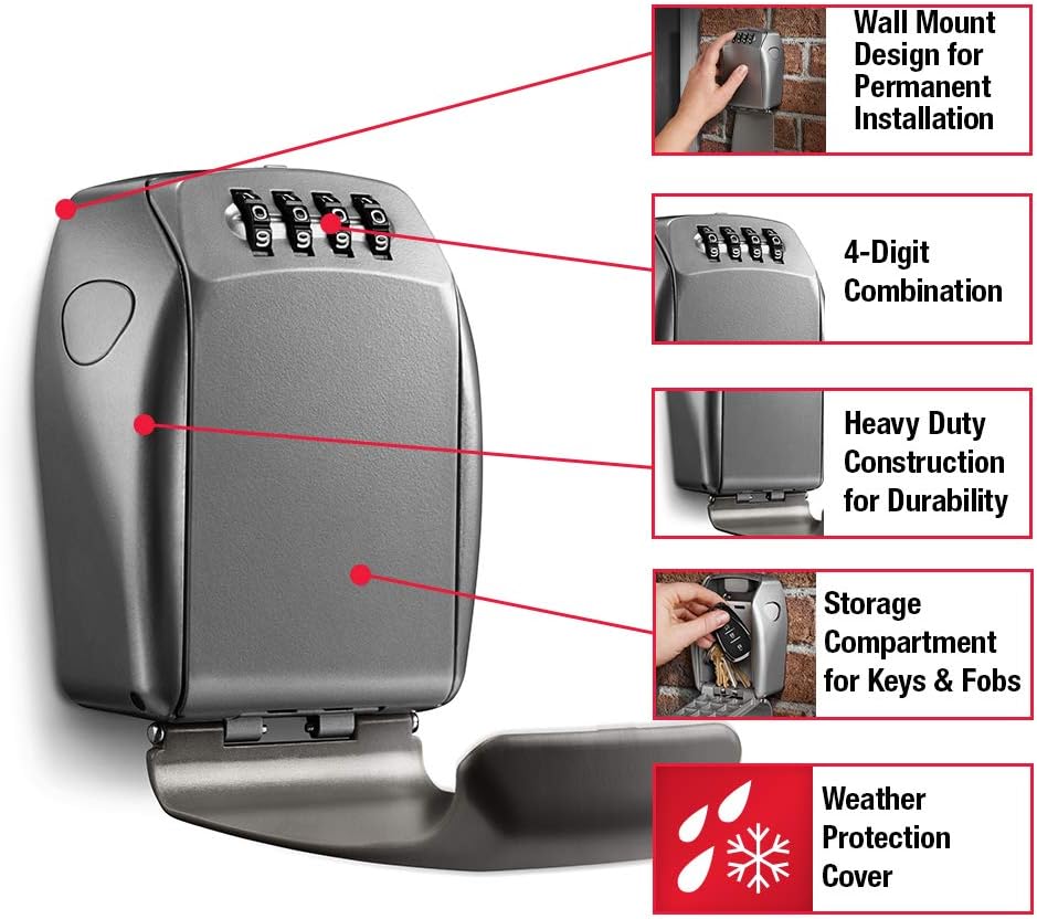 Master Lock Heavy Duty Wall-Mount Key Box with 5-Key Capacity