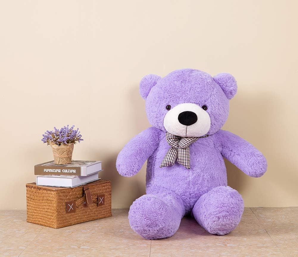 Giant 120cm Purple Plush Teddy Bear – Soft Cuddly Companion