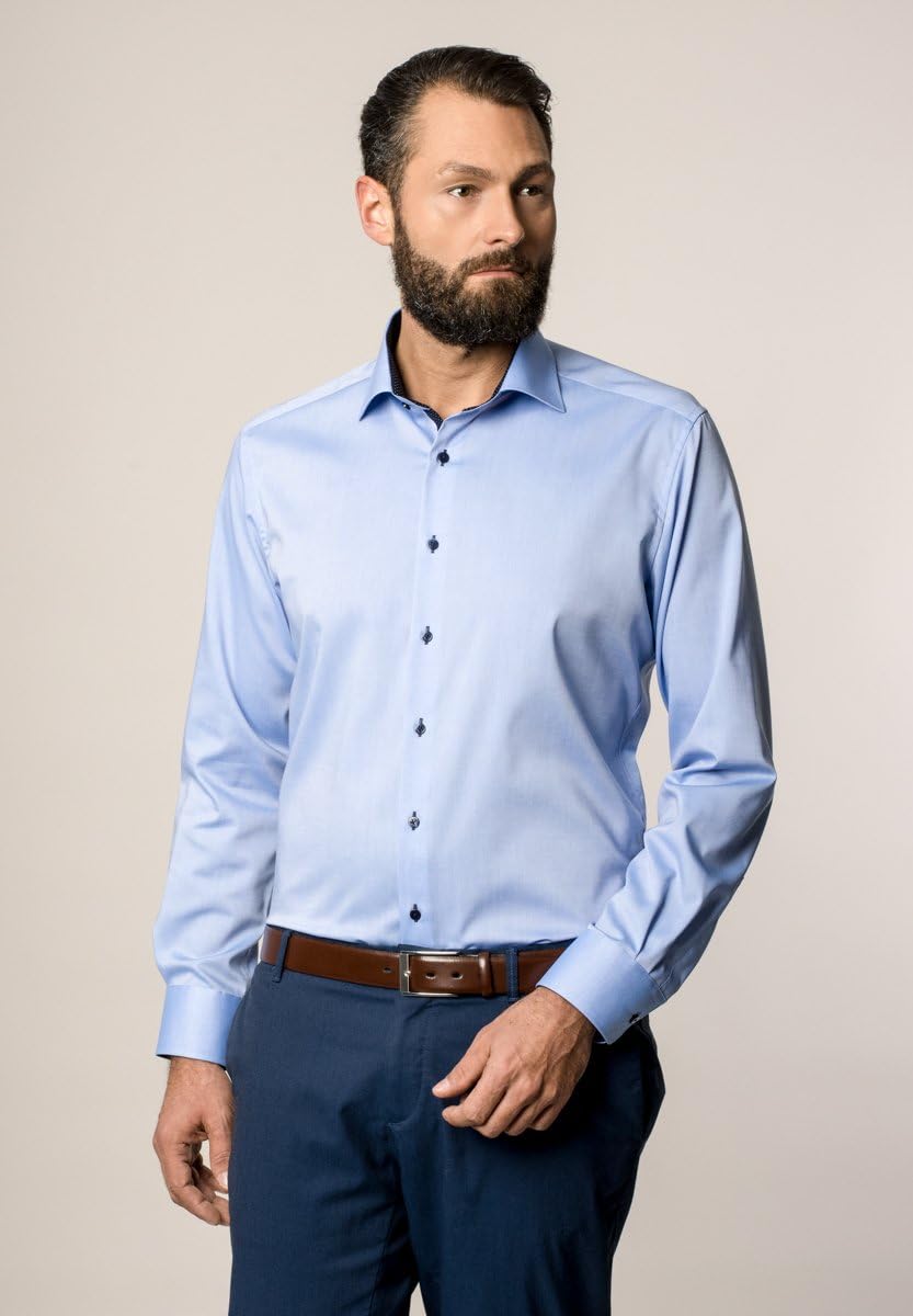 Eterna Men's Pinpoint Oxford Modern Fit Dress Shirt