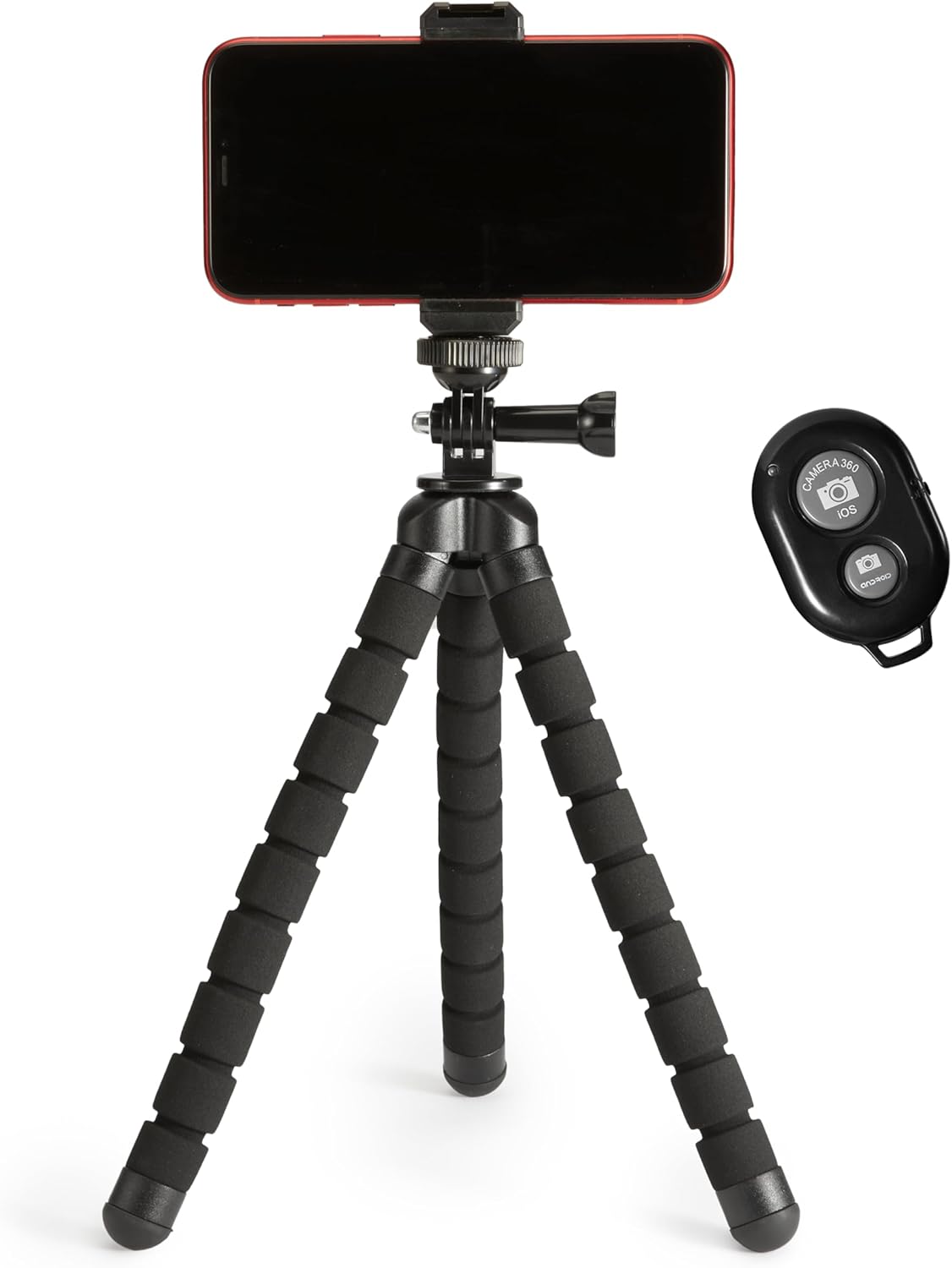 Amazon Basics 10‑Inch Portable Flexible Tripod with Remote