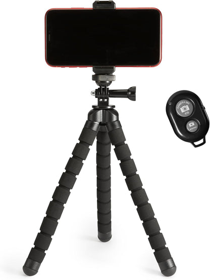 Amazon Basics 10‑Inch Portable Flexible Tripod with Remote