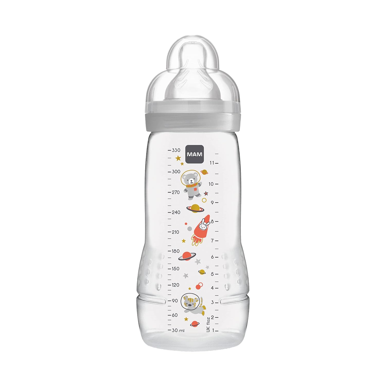 MAM Easy Active 11oz Baby Bottle with SkinSoft Nipple, Space Theme