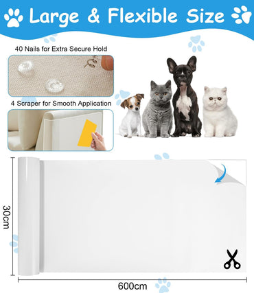 Transparent Cat Sofa Guard Film 6m x 30cm Anti‑Scratch Protector