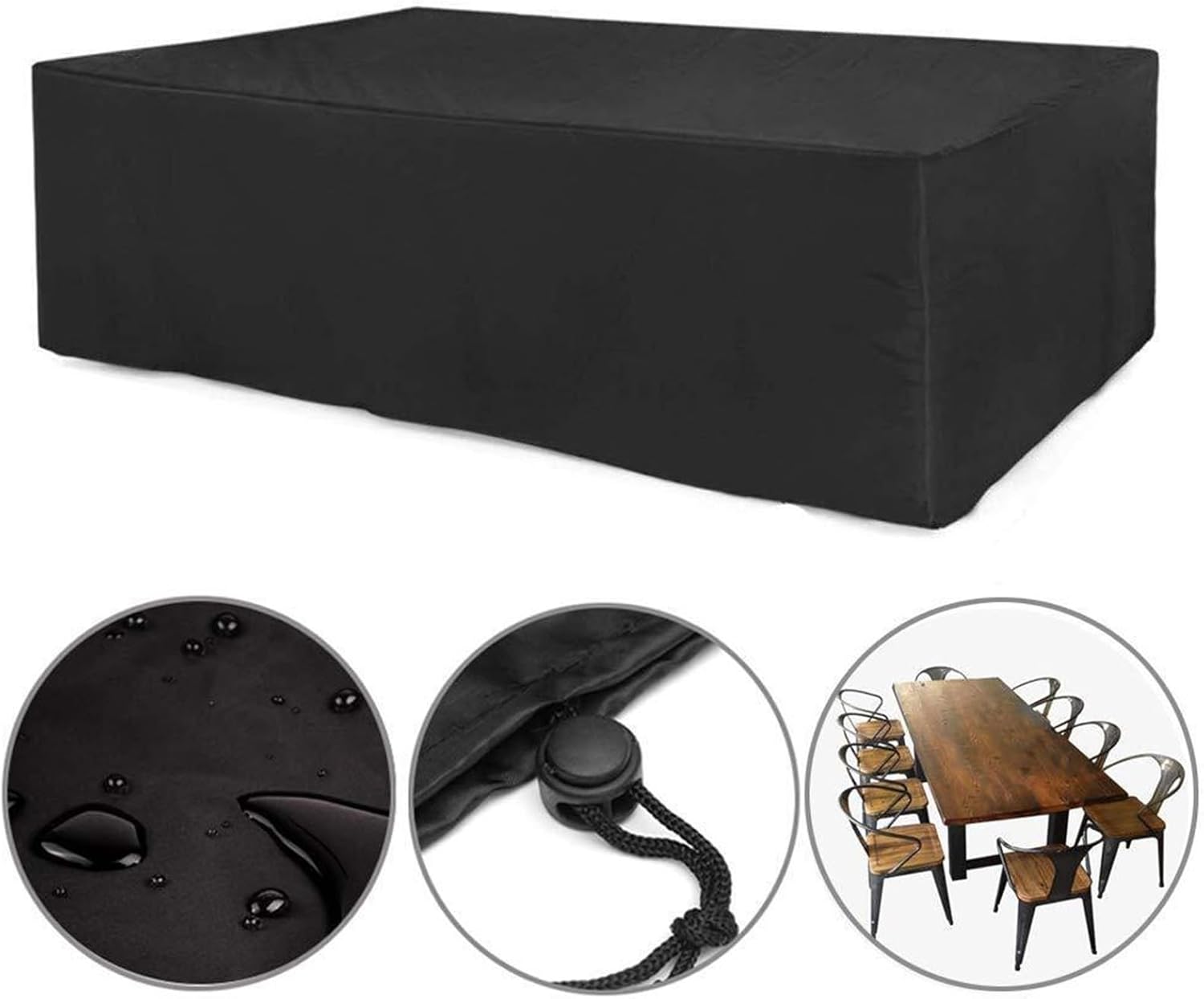 Black Waterproof Outdoor Garden Furniture Cover 200x200x85 cm